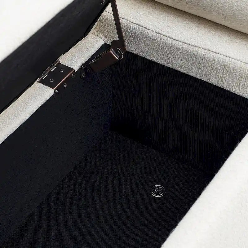 Upholstered Velvet Storage Bench with Cylindrical Arms