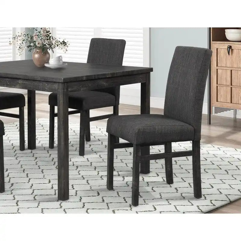 Upholstered Linen Rustic Side Chairs (Set of 2)