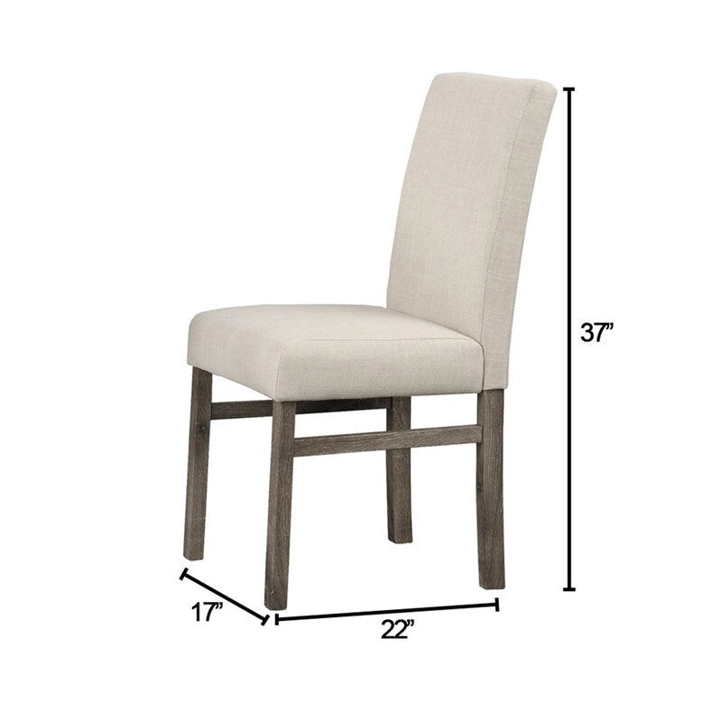 Upholstered Linen Rustic Side Chairs (Set of 2)