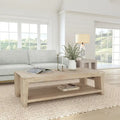 60 Oak Coffee Table with Cracked Oak Tapered Legs
