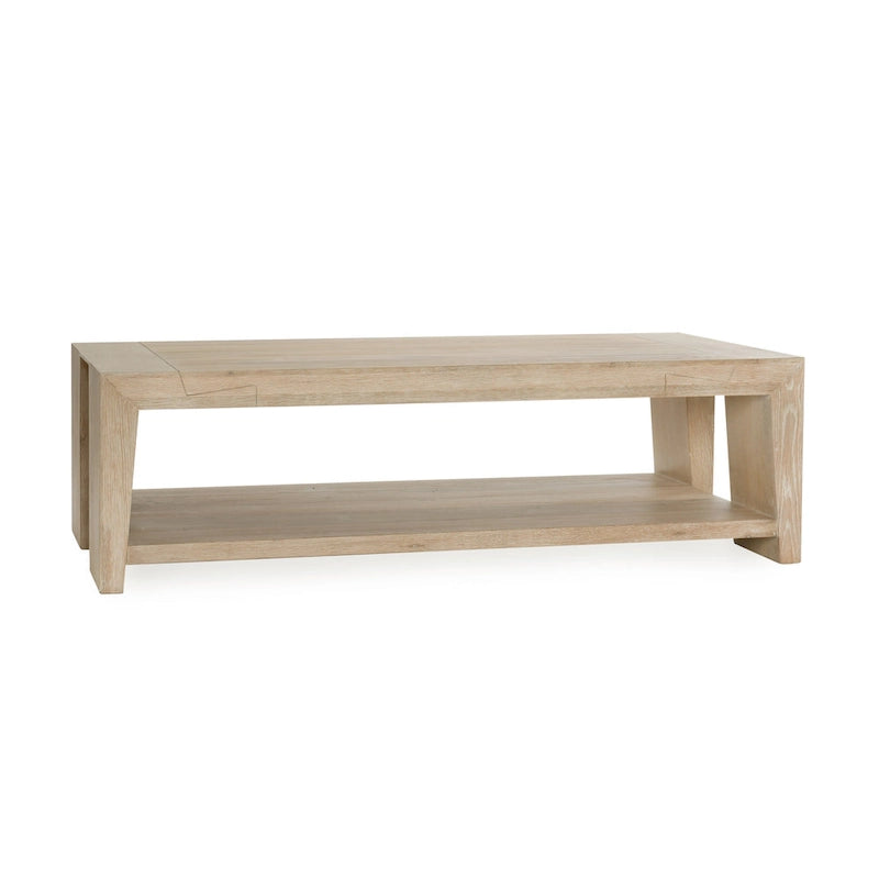 60 Oak Coffee Table with Cracked Oak Tapered Legs