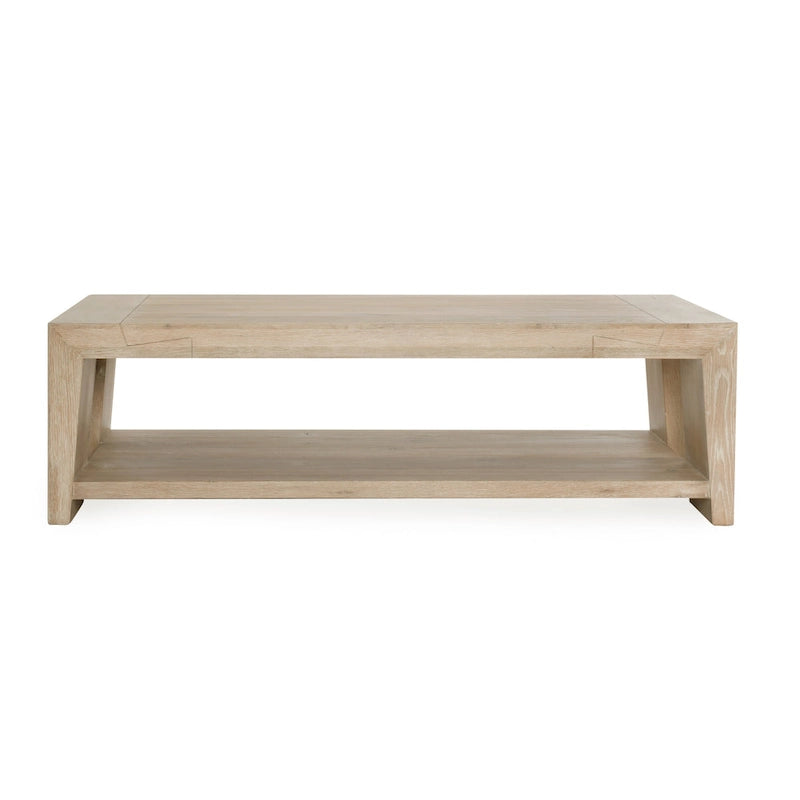60 Oak Coffee Table with Cracked Oak Tapered Legs