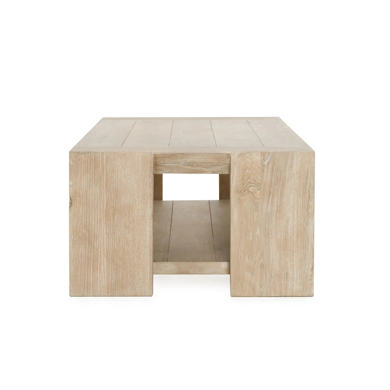 60 Oak Coffee Table with Cracked Oak Tapered Legs