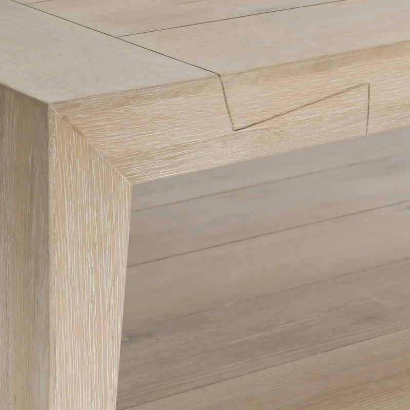 60 Oak Coffee Table with Cracked Oak Tapered Legs