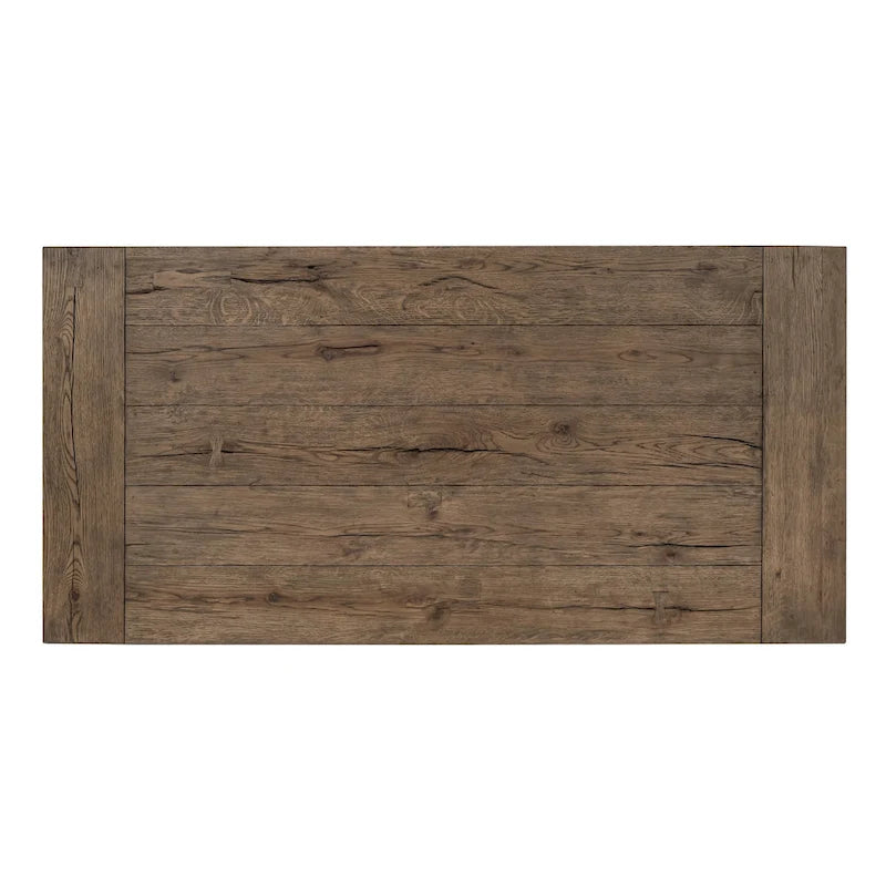 60 Oak Coffee Table with Cracked Oak Tapered Legs